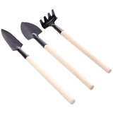 3-Piece Mini Wood and Metal Gardening Tool Set - TumTum