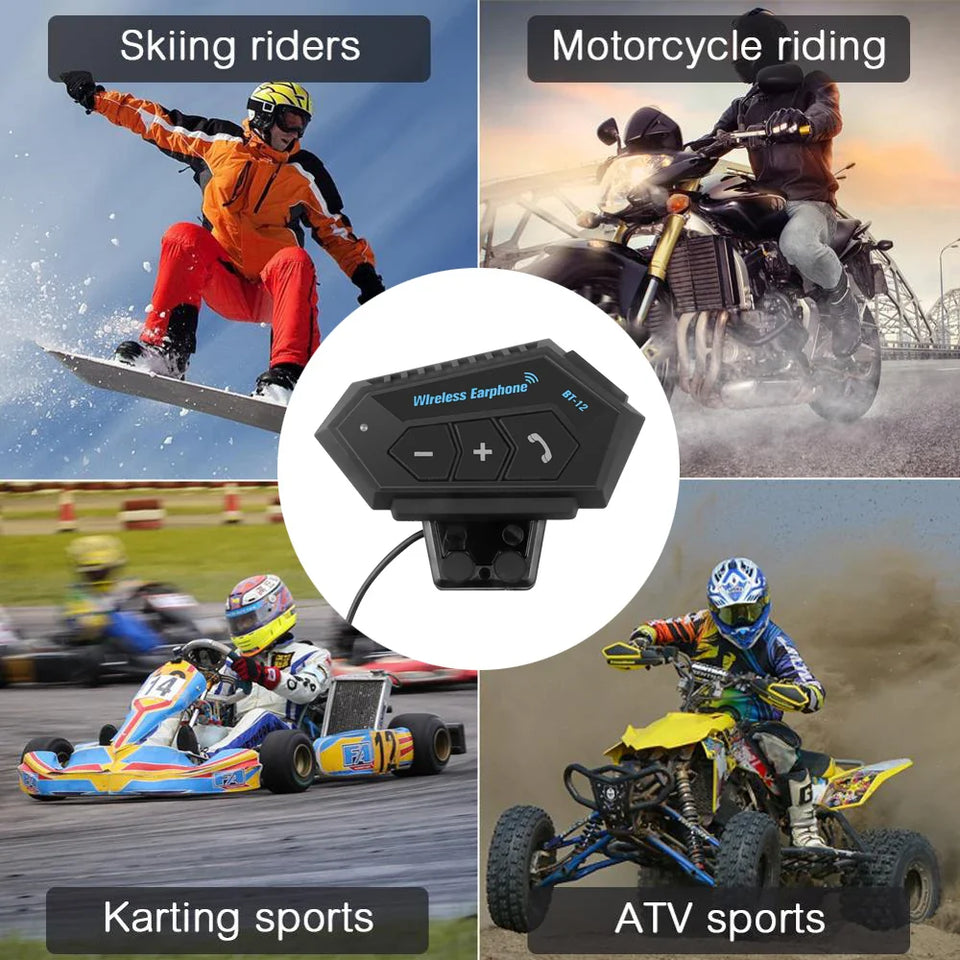 AT12 Motorcycle Helmet Bluetooth Headset