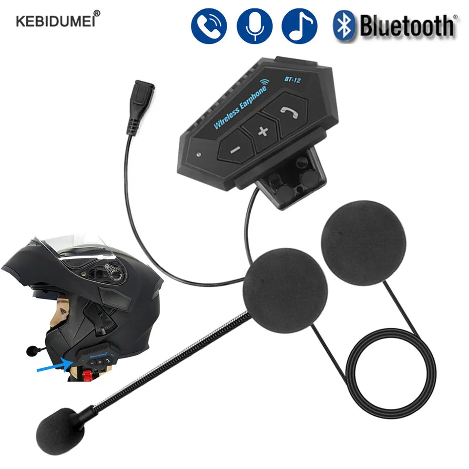 AT12 Motorcycle Helmet Bluetooth Headset