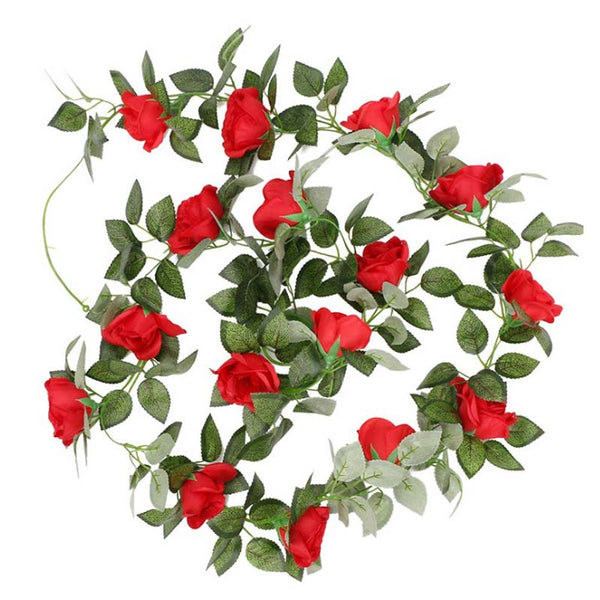 Faux Silk Rose Flower Ivy Vine Garland - TumTum