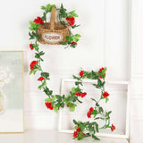 Faux Silk Rose Flower Ivy Vine Garland - TumTum