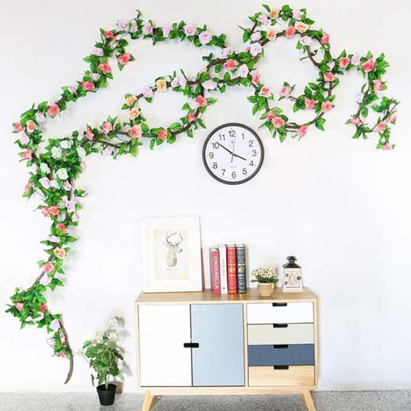 Faux Silk Rose Flower Ivy Vine Garland - TumTum