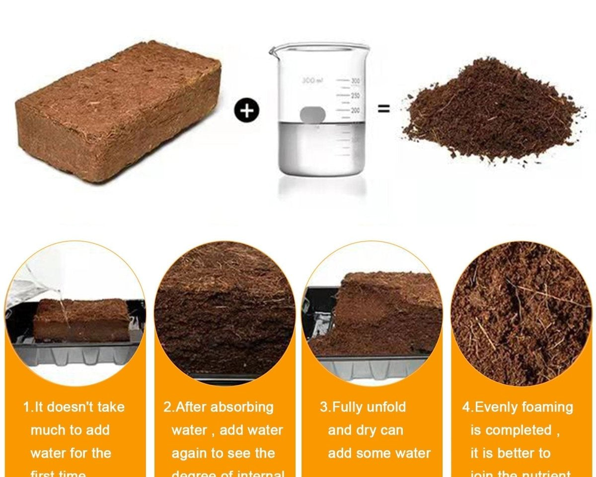 New 9L Coco Coir Brick Compressed Soil - TumTum